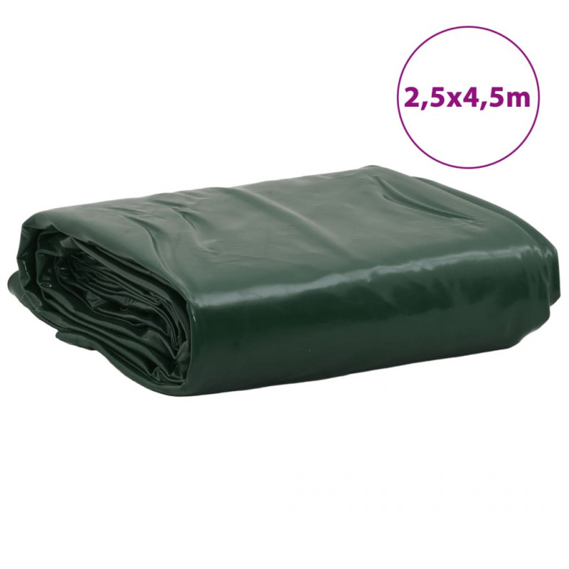 Plandeka, zielona, 2,5x4,5 m, 650 g/m²