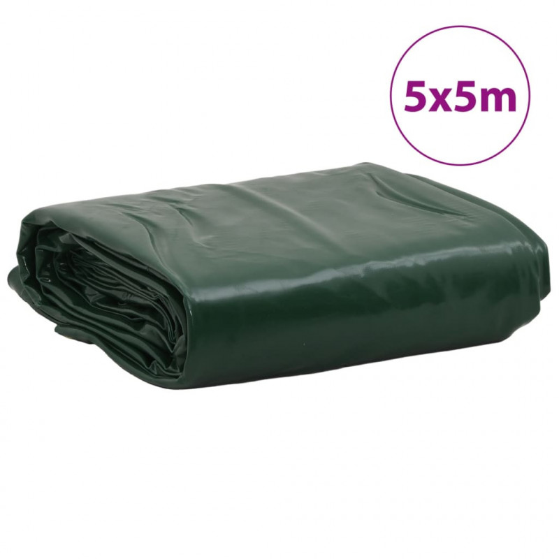 Plandeka, zielona, 5x5 m, 650 g/m²