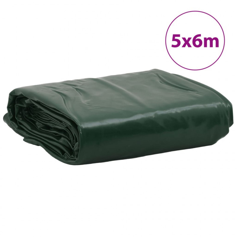 Plandeka, zielona, 5x6 m, 650 g/m²