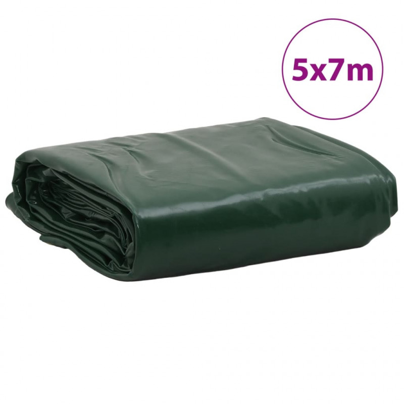 Plandeka, zielona, 5x7 m, 650 g/m²