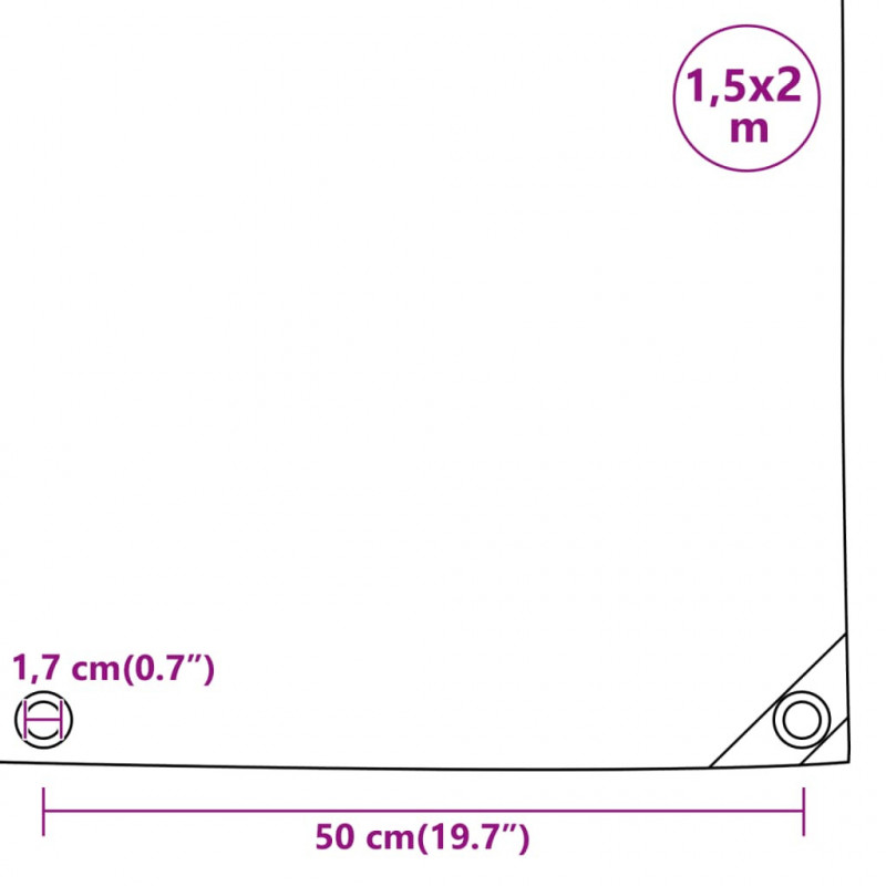 Plandeka, niebieska, 1,5x2 m, 650 g/m²
