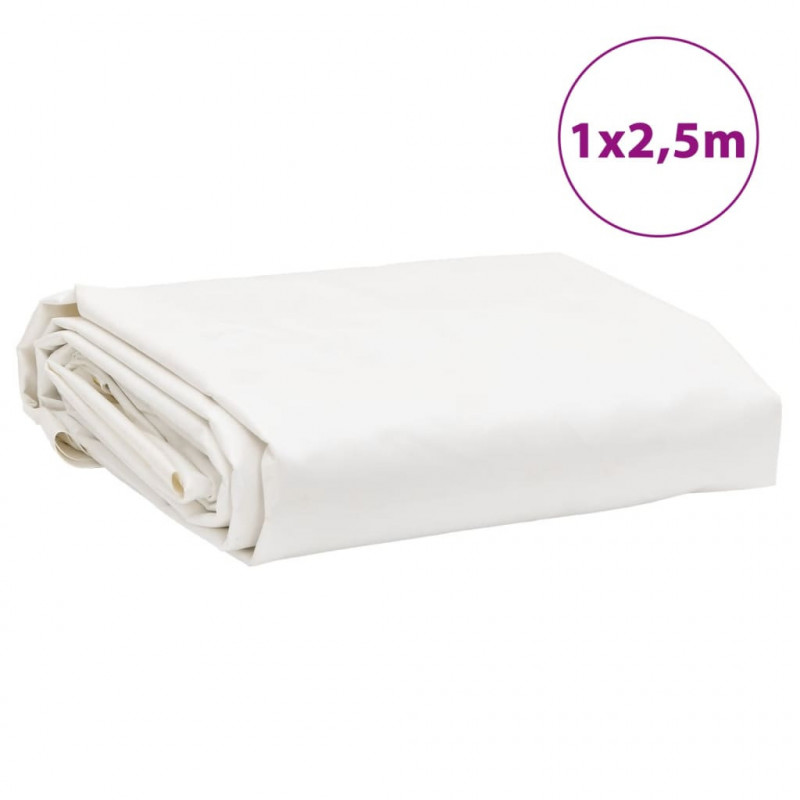 Plandeka, biała, 1x2,5 m, 650 g/m²