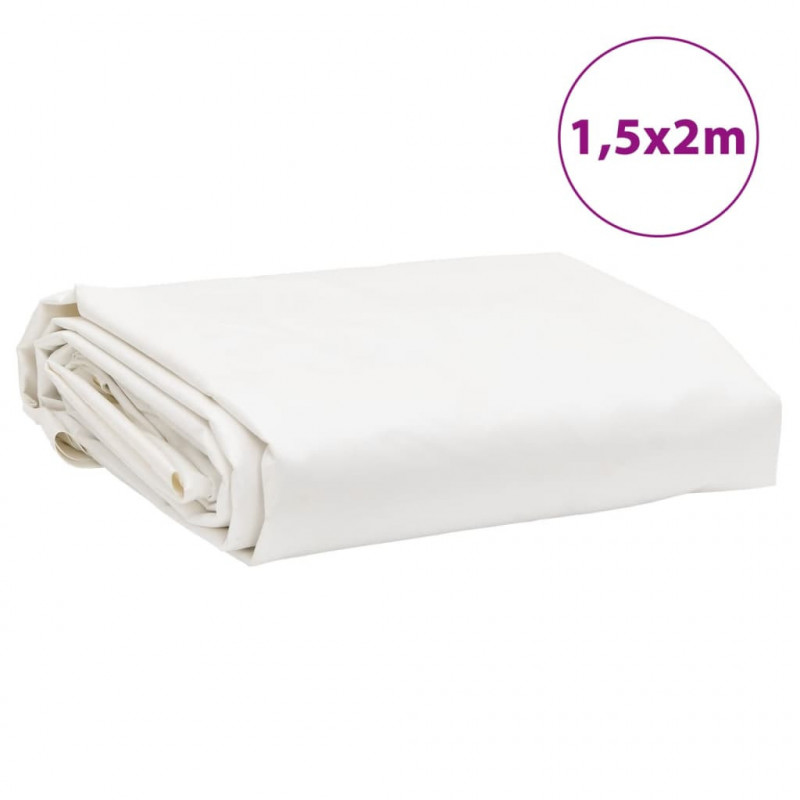 Plandeka, biała, 1,5x2 m, 650 g/m²