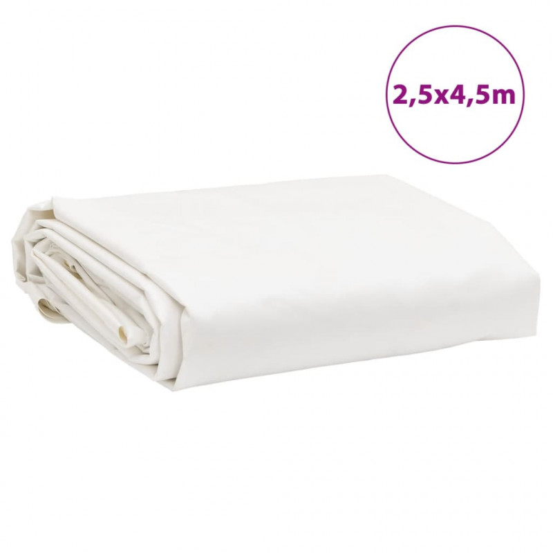 Plandeka, biała, 2,5x4,5 m, 650 g/m²