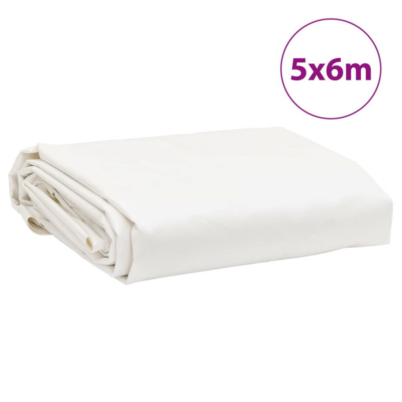 Plandeka, biała, 5x6 m, 650 g/m²