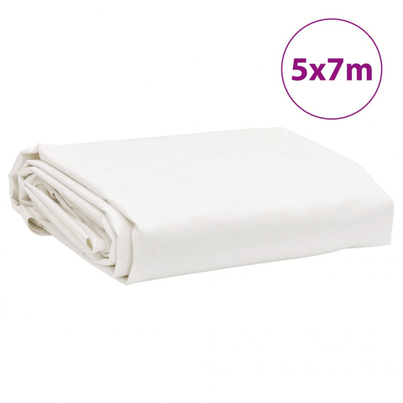 Plandeka, biała, 5x7 m, 650 g/m²