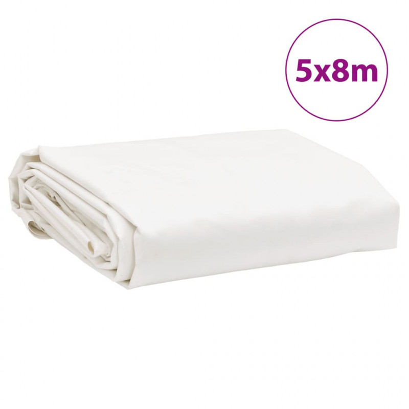 Plandeka, biała, 5x8 m, 650 g/m²