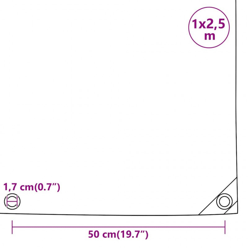 Plandeka, czarna, 1x2,5 m, 650 g/m²