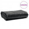Plandeka, czarna, 2,5x4,5 m, 650 g/m²
