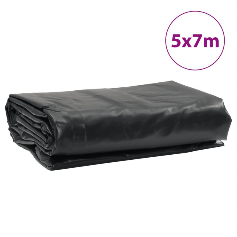 Plandeka, czarna, 5x7 m, 650 g/m²