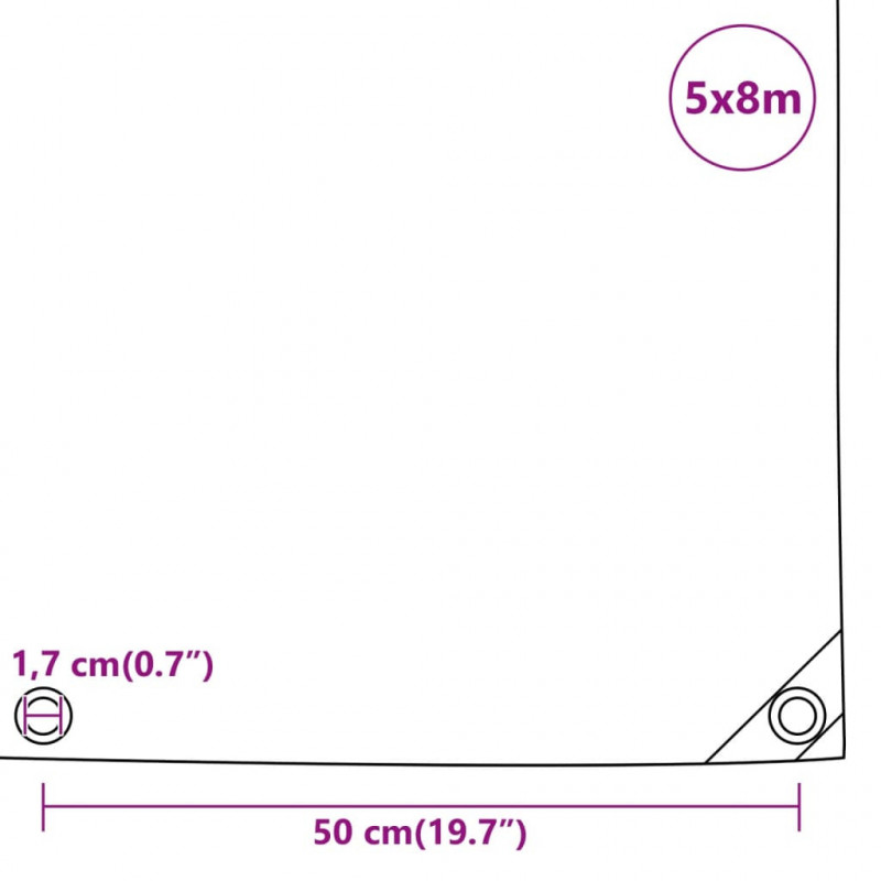 Plandeka, czarna, 5x8 m, 650 g/m²