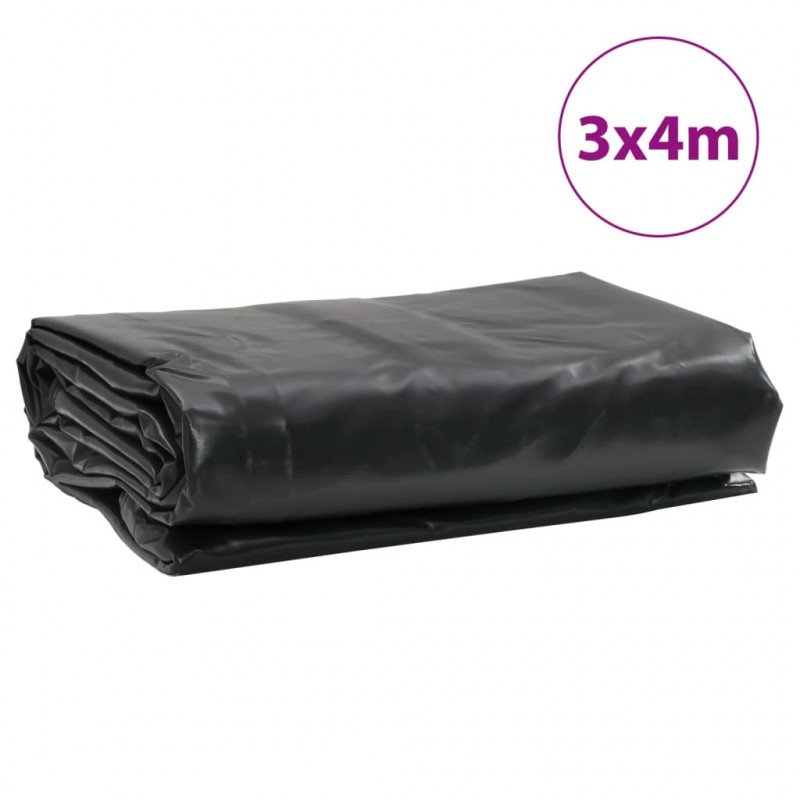 Plandeka, antracytowa, 3x4 m, 650 g/m²
