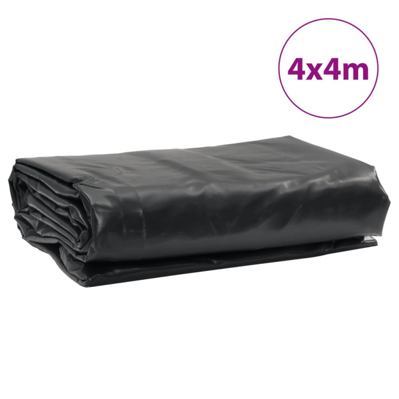 Plandeka, antracytowa, 4x4 m, 650 g/m²