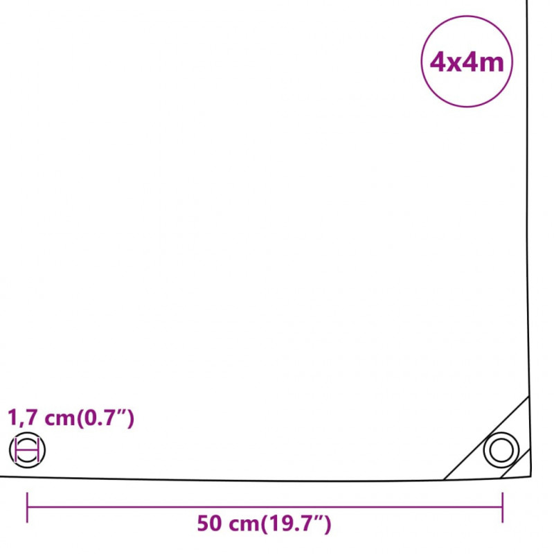 Plandeka, antracytowa, 4x4 m, 650 g/m²