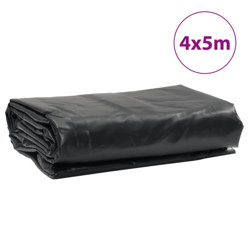 Plandeka, antracytowa, 4x5 m, 650 g/m²
