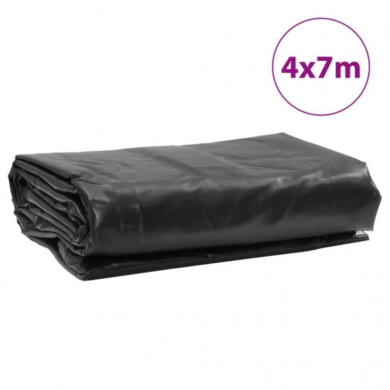 Plandeka, antracytowa, 4x7 m, 650 g/m²