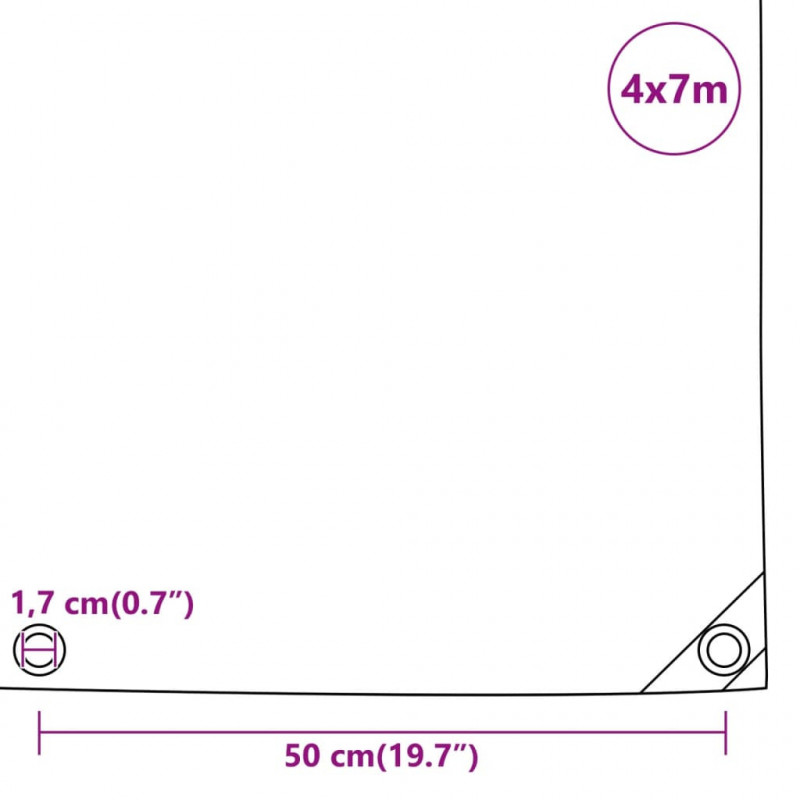 Plandeka, antracytowa, 4x7 m, 650 g/m²
