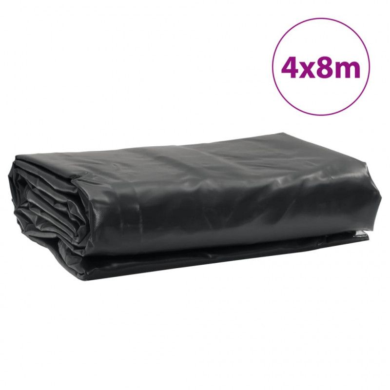 Plandeka, antracytowa, 4x8 m, 650 g/m²
