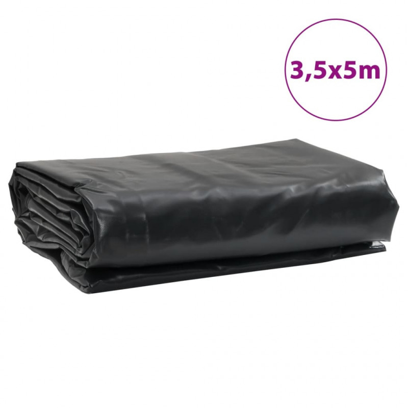 Plandeka, antracytowa, 3,5x5 m, 650 g/m²