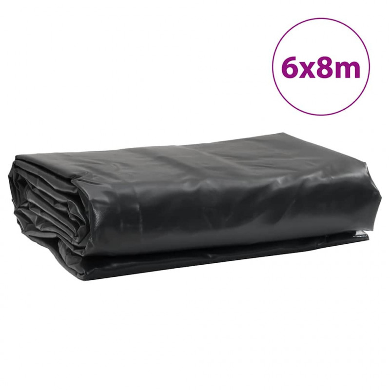 Plandeka, antracytowa, 6x8 m, 650 g/m²