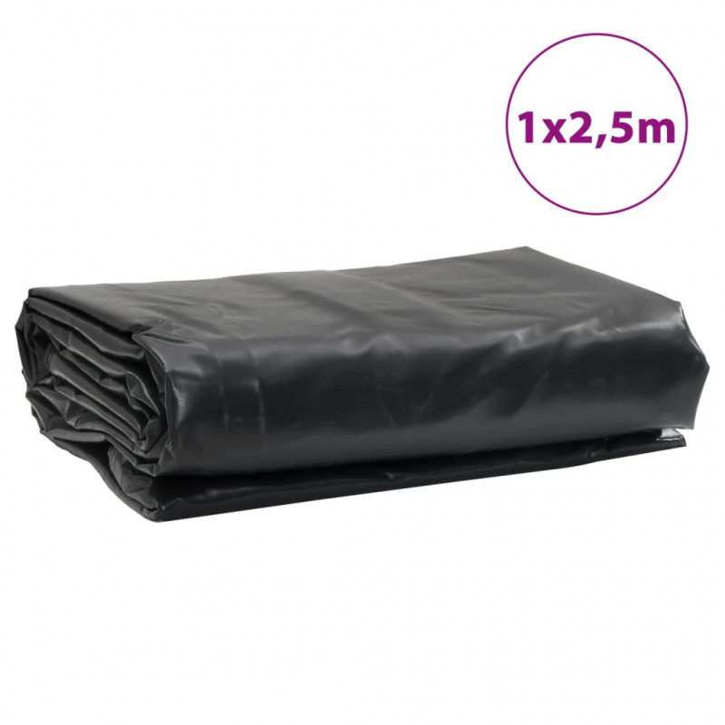 Plandeka, antracytowa, 1x2,5 m, 650 g/m²