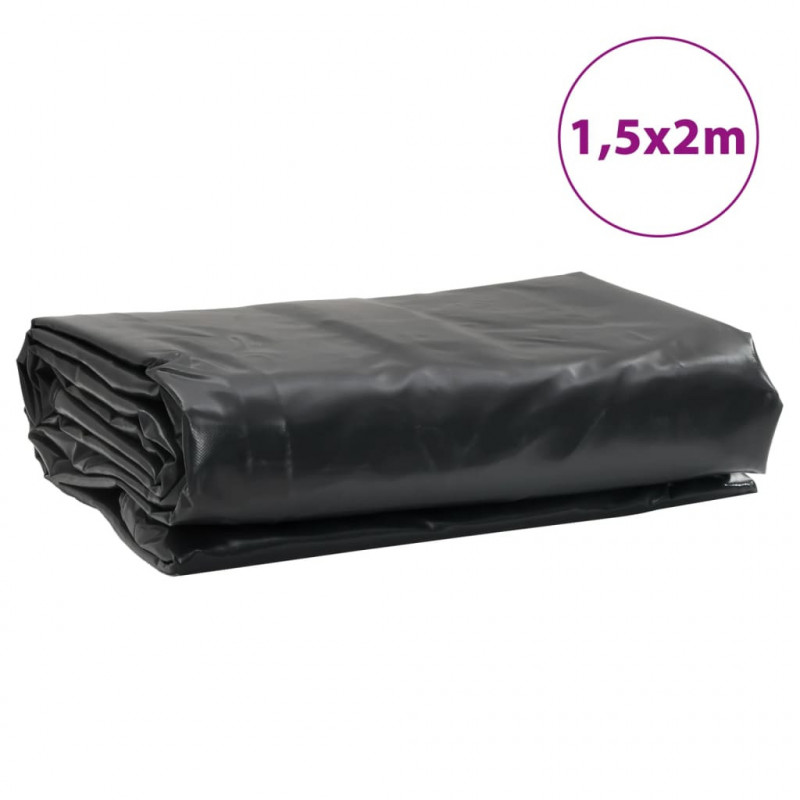 Plandeka, antracytowa, 1,5x2 m, 650 g/m²
