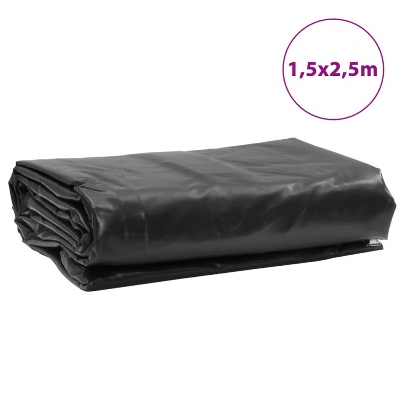 Plandeka, antracytowa, 1,5x2,5 m, 650 g/m²
