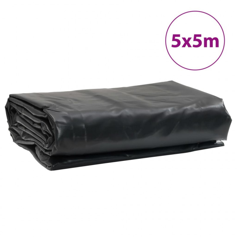 Plandeka, antracytowa, 5x5 m, 650 g/m²