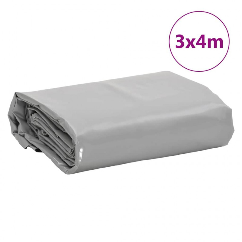 Plandeka, szara, 3x4 m, 650 g/m²