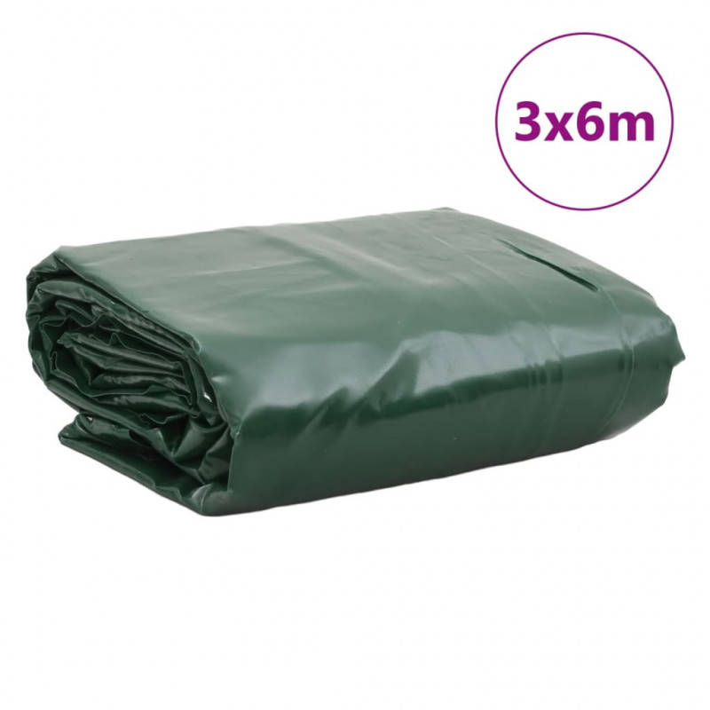 Plandeka, zielona, 3x6 m, 650 g/m²
