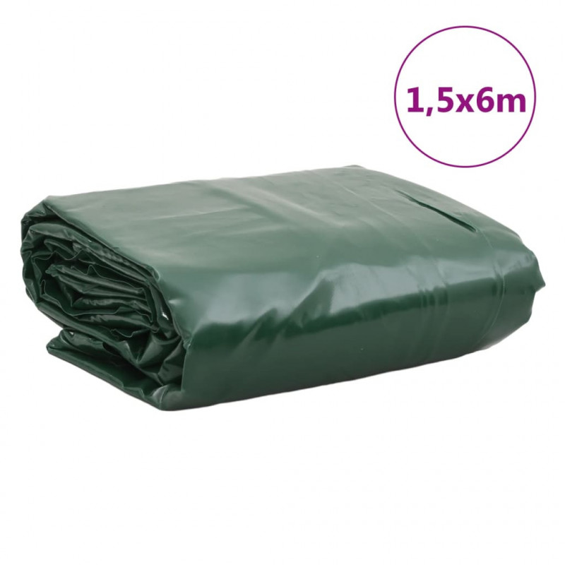 Plandeka, zielona, 1,5x6 m, 650 g/m²