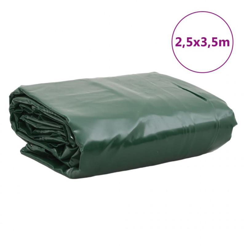 Plandeka, zielona, 2,5x3,5 m, 650 g/m²