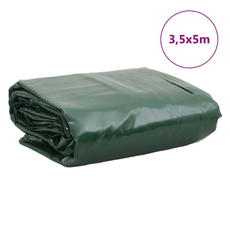 Plandeka, zielona, 3,5x5 m, 650 g/m²