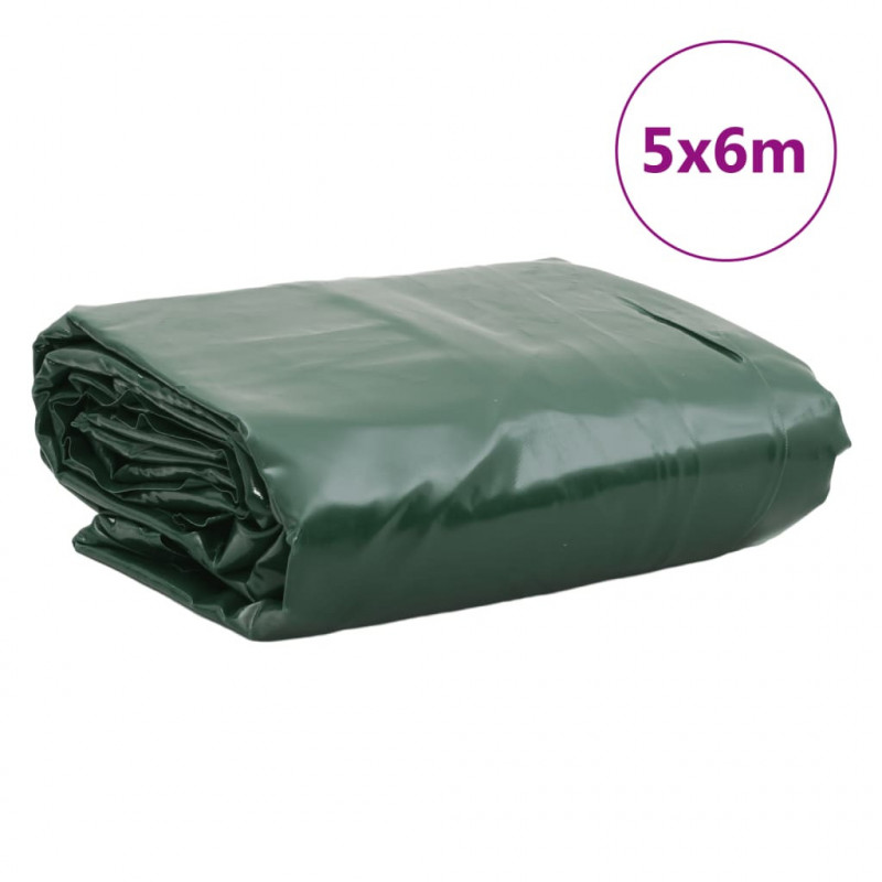 Plandeka, zielona, 5x6 m, 650 g/m²
