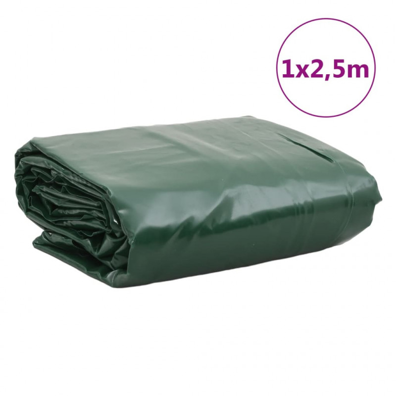 Plandeka, zielona, 1x2,5 m, 650 g/m²