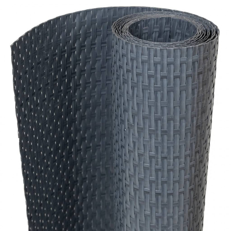 Parawan balkonowy, antracytowy, 500x100 cm, polirattan