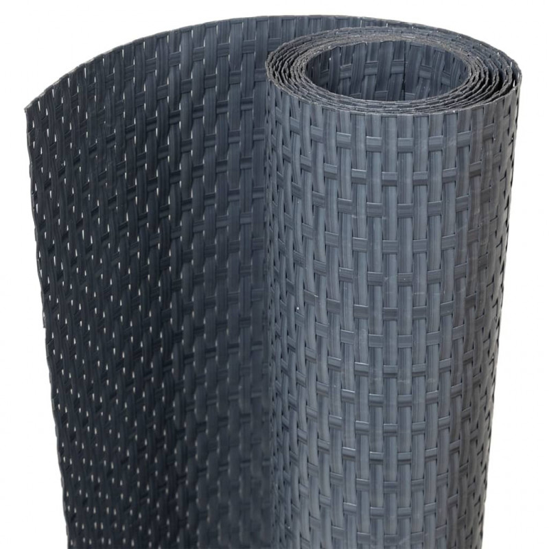 Parawan balkonowy, antracytowy, 1000x90 cm, polirattan