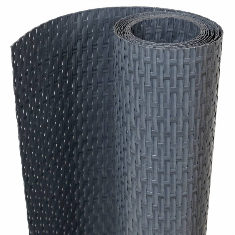 Parawan balkonowy, antracytowy, 1000x100 cm, polirattan
