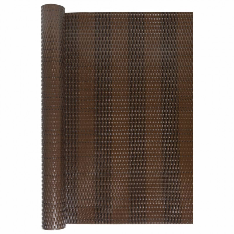 Parawan balkonowy, brązowo-czarny, 500x80 cm, polirattan