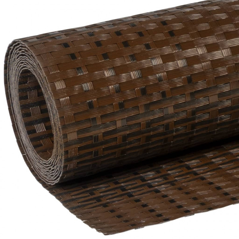 Parawan balkonowy, brązowo-czarny, 600x80 cm, polirattan
