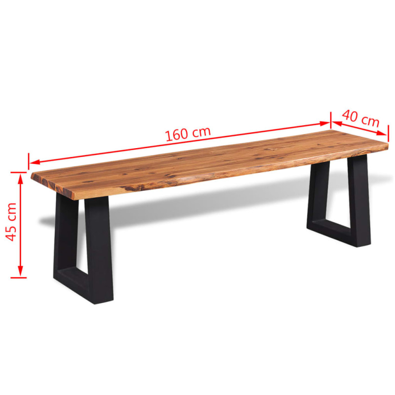Ława z litego drewna akacjowego 160 cm