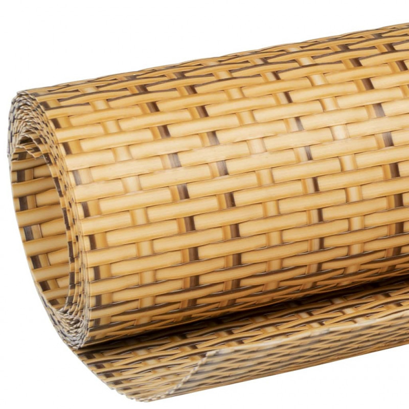 Parawan balkonowy, jasnobrązowy, 500x100 cm, polirattan