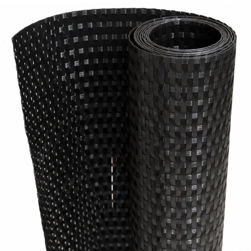 Parawan balkonowy, czarny, 300x80 cm, polirattan