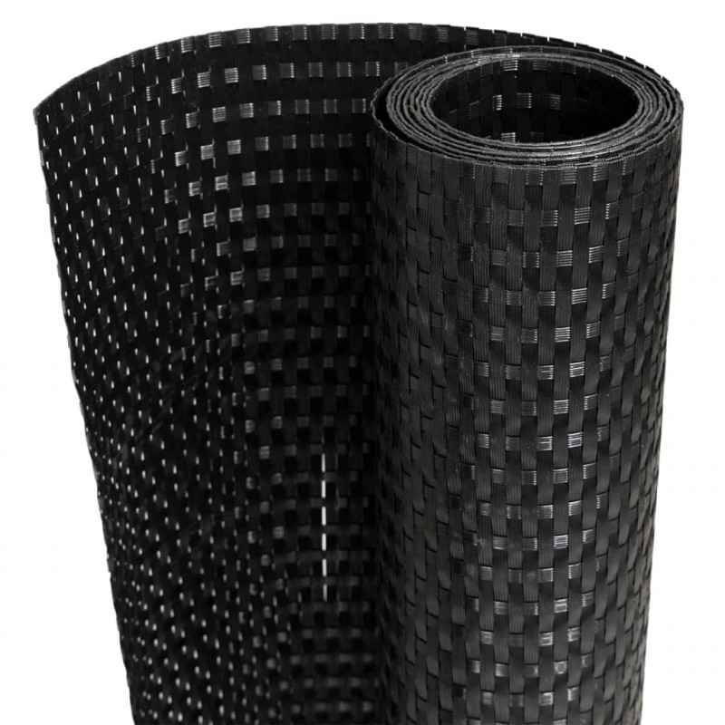 Parawan balkonowy, czarny, 300x100 cm, polirattan