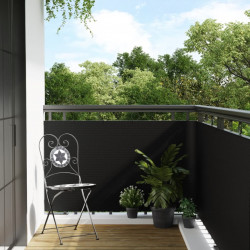 Parawan balkonowy, czarny, 500x90 cm, polirattan