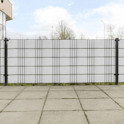 Parawany balkonowe, 5 szt., białe, 255x19 cm, rattan PE