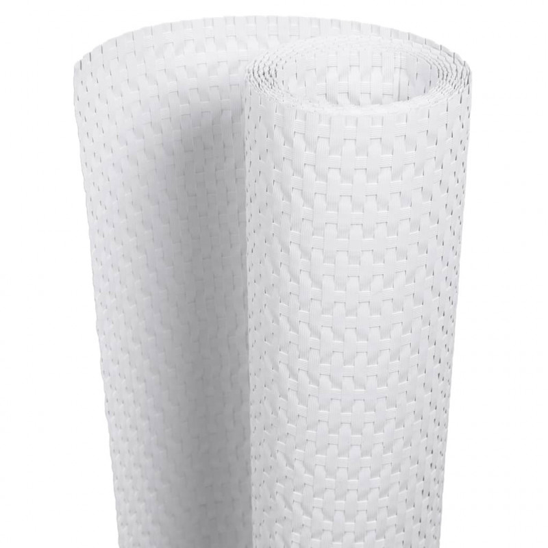 Parawany balkonowe, 5 szt., białe, 255x19 cm, rattan PE