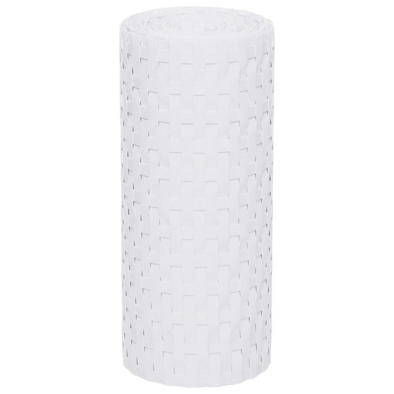 Parawany balkonowe, 5 szt., białe, 255x19 cm, rattan PE