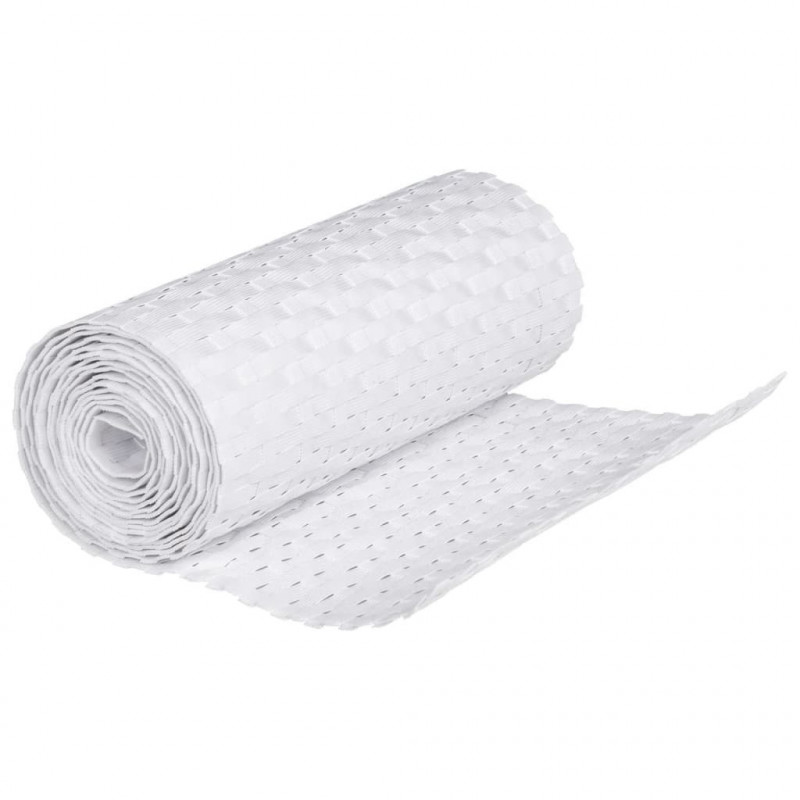 Parawany balkonowe, 5 szt., białe, 255x19 cm, rattan PE