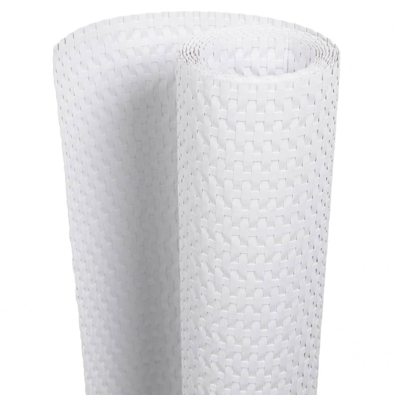 Parawany balkonowe, 10 szt., białe, 255x19 cm, rattan PE
